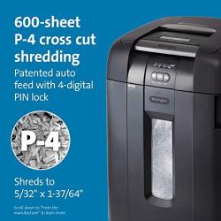 Kensington Shredder - A6000 OfficeAssist Auto-Feed Anti-Jam P4 600 Sheet Crosscut Shredder (K52081AM)