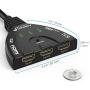 Fosmon 3-Port HDMI Switch 4K, 3x1 Switcher (Automatic Switching) Support Ultra HD 3D HDR Full HD 1080P HDCP, HDMI Splitter Hub Compatible with Apple TV Roku Fire TV Stick HDTV PS4 Xbox One Chromecast