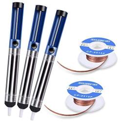 TABIGER Desoldering Wick & Desoldering Pump, 3 Pcs Solder Sucker & 2 Pcs Solder Wick(2.5mm Width, 1.5m Length), Solder Remover Kit for Desoldering