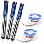 TABIGER Desoldering Wick & Desoldering Pump, 3 Pcs Solder Sucker & 2 Pcs Solder Wick(2.5mm Width, 1.5m Length), Solder Remover Kit for Desoldering