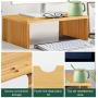 16 inch Computer Monitor Riser Stand - Desk Storage Organizer for Home and Office Computer Desk Laptop Cellphone Printer Stand Desktop Container (Bamboo)