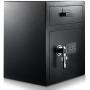 AdirOffice Digital Depository Safe - Front Loading - Digital Keypad Lock - Lockout Mode (Black)