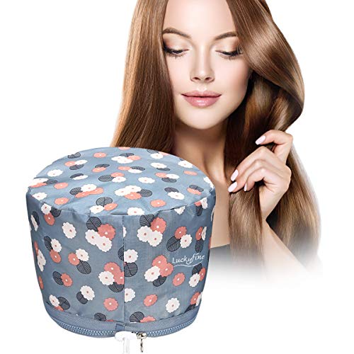 Hair Steamer, Luckyfine 110V Electric Hair Cap Thermal Cap for Hair Spa Hair Thermal Treatment Deep Conditioning Hair Spa Cap Hair Care Hat for Home Use