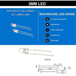 CO RODE 100 Pieces Ultra Bright 3mm LED Diode Lights, Emitting Diode Lamp for DIY, Arduino (Orange)