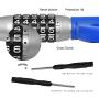 LC Prime Steering Wheel Lock Universal Vehicle Car Truck Van SUV Keyless Password Coded Twin Hooks Extendable Retractable Heavy Duty Security Guard Anti Theft Steel Plastic Blue