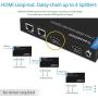 gofanco Prophecy 1x2 HDMI Extender Splitter Full HD 1080p Over Cat5e/Cat6/Cat7 Ethernet Cable with HDMI Loopout - Up to 50m/165ft - EDID Management, Bi-Directional IR Remote Control (1 in 2 Out)