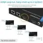 gofanco Prophecy 1x2 HDMI Extender Splitter Full HD 1080p Over Cat5e/Cat6/Cat7 Ethernet Cable with HDMI Loopout - Up to 50m/165ft - EDID Management, Bi-Directional IR Remote Control (1 in 2 Out)