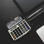 XINPENGFA Office Calculator, Solar and Battery Dual Power, Metal Surface 12 Digit Calculators Large Display Big LCD,and Large Button