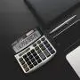 XINPENGFA Office Calculator, Solar and Battery Dual Power, Metal Surface 12 Digit Calculators Large Display Big LCD,and Large Button