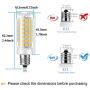 E12 LED Bulb Dimmable, 60W Halogen Kx-2000 Bulbrite Replacement for Ceiling Fan, Chandelier, Pendant Light, Bathroom Lighting, 120V Daylight White 6000K, T6 C7 E12 Candelabra Base (3 Pack)