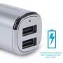 Tranesca 4.8A/24W 2 USB Port Car Charger Compatible with iPhone X 8 7 6S 6 Plus, 5 SE 5S 5 5C, Samsung Galaxy S9 S8 S7 S6 Edge, Note 8 4, LG G6 G5 V10 V20, HTC,Nexus, iPad Pro and More-Silver Tranesca 4.8A/24W 2 USB Port Car Charger Compatible with iPhone X 8 7 6S 6 Plus, 5 SE 5S 5 5C, Samsung Galaxy S9 S8 S7 S6 Edge, Note 8 4, LG G6 G5 V10 V20, HTC,Nexus, iPad Pro and More-Silver