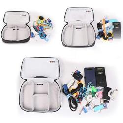 BUBM 3pcs Multi-Functional (S/M/L in One) Electronic Organizer Travel Gadgets Bag for Cables, External Flash Drive, Mouse, Memory Card, Power Bank - Clear