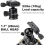K&F Concept 62 DSLR Tripod, Lightweight and Compact Aluminum Camera Tripod with 360 Panorama Ball Head Quick Release Plate for Travel and Work (TM2324 Black)