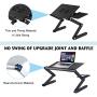Upgraded Aluminum Laptop Stand Adjustable with Cooling Fan and Mouse Pad, Reinforced Ergonomic Lap Desk Foldable Portable Computer Table for Bed Sofa Couch Office (Extra Wide Tray: 19'', Black)