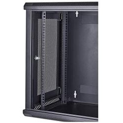KENUCO Wall Mount Rack Cabinet Enclosure | Fully Assembled | Vented Door | Adjustable mounting Rails | Cold Rolled Steel | RACK-09 | (23.6 x 19.7, 9U)