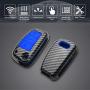 TANGSEN Flip Key Fob Case for AUDI A1 A3 A4 A5 A6 A8 Q3 Q5 Q7 R8 RS S3 S4 S5 S6 S8 TT QUATTRO 3 4 Button Keyless Entry Personalized Double Protective Cover ABS Plastic Carbon Fiber Blue Silicone