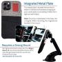 Dockem iPhone 11 Pro Wallet Case: Built-in Metal Plate for Magnetic Mounting & 2 Credit Card Holder Slots (5.8'' Luxe M2 Synthetic Leather, Black and Grey)