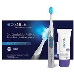 Go Smile Premium 2-in-1 Teeth Whitening System: Electric Tooth Brush+Teeth Whitening Gel for Healthier & Brighter Teeth | Instant Results, Safe On Dental Work, Crowns, Veneers, Bonding+More (Silver)