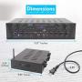 500W Karaoke Wireless Bluetooth Amplifier - 4 Channel Stereo Audio Home Theater Speaker Sound Power Receiver w/ AUX IN, FM, RCA Subwoofer Speakers OUT, USB, Microphone IN w/ Echo - Pyle PTA44BT