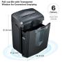 Bonsaii Updated 60-Minute Heavy-Duty Micro-Cut Paper Shredder, 14-Sheet Shredding Capacity for Office and Home Use, Destroys Credit Card/Staples/Clips, 6-Gallon Pullout Wastebasket, Black (C149-D)