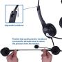 Callez Corded Telephone Headset RJ11 Dual, Call Center With Noise Cancelling Mic For Customer Service, For Allworx9212L 9204 Polycom560 VVX411 VVX311 Mitel 5330 5320 Plantronics Landline Phones W402A1