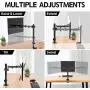 MOUNTUP Single Monitor Desk Mount, Height Adjustable Computer Monitor Stand Mount, Full Motion Monitor Arm Desk Mount Fits 13 to 27 Inch Screens, with C-Clamp and Grommet Base, VESA 75x75/100x100