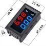 Eiechip LED Digital Voltmeter Ammeter, Mini DC Digital Multimeter 100V 10A, Blue Red LED Amp Dual Digital Display Volt Meter Gauge, Car Current Monitor Tester 0.28''