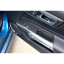 for Ford Mustang 2015-2018, Door Handle Window Lift Button Decoration Frame Trim Carbon Fiber Style