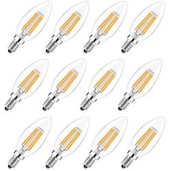 12 Pack Dimmable E12 LED Candelabra Bulb, 40 Watt Equivalent B11 LED Chandelier Light Bulbs, Warm White 2700K, 350 Lumens, Candelabra Base, Home Decorative