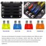BlueFire 6 Way Blade Fuse Box Fuse Box Holder Standard Circuit Fuse Holder Box Block with LED Light Indication & Protection Cover for Car Boat Marine Trike Car Truck Vehicle SUV Yacht RV