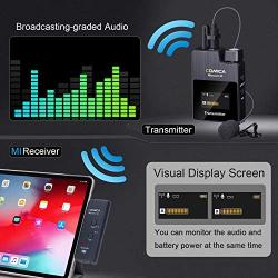 Wireless Microphone for i Phone Comica BoomX-DMI2 2.4G Digital Mini Wireless Lavalier Lapel Mic,Transmitter and Receiver for iPad,iPhone iOS Phone,Lav Mic for Vlogging YouTube Facebook Live-stream