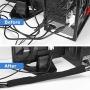 JOTO 10.83ft Cable Management Sleeve, Cuttable Neoprene Cord Management Organizer System, Flexible Cable Wrap Cover Wire Hider for Desk TV Computer Office Home Theater -Reversible Black/White, Large