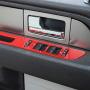 Car Window Lift Switch Panel Decoration Frame Cover Trim for 2009-2014 Ford F150 (Red)