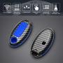 TANGSEN Key Fob Case Grey Carbon Fiber Pattern ABS Blue Silicone Cover for INFINITI JX35 Q50 Q60 QX56 QX60 QX80 for NISSAN ALTIMA ARMADA MAXIMA MURANO PATHFINDER ROGUE 5 Button Keyless Entry Remote