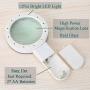 Magnifying Glass with Light,30X High Power Jumbo Lighted Magnifier Lens for Seniors Reading Small Print,Stamps, Map,Inspection, Macular Degeneration