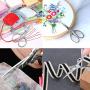 BIHRTC 4.5 Inch Bird Sewing Scissors and 3.6 Inch Embroidery Scissors Stainless Steel Sharp Tip Classic Stork Scissors DIY Tools Dressmaker Shears Scissors for Sewing Craft Needpoint Silver Scissors