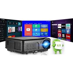 Bluetooth WiFi Video Projector HD Home Theater Digital LCD LED Proyector with 4600 Lux Android Projector for Indoor Outdoor Entertainment Game HDMI USB VGA AV TV Stick Xbox Blue-ray Player Wii Laptop