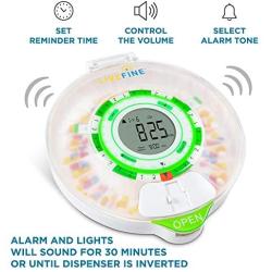 LiveFine 28-Day Automatic Pill Dispenser with Upgraded LCD Display, Key Lock, Sound & Light for Prescriptions, Medication, Vitamins, Supplements & More