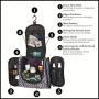 DMJSL Womens Medium Ladies Toiletry Travel Bag Hanging Toiletry Bag – Travel Makeup Organizer and Cosmetic Case, Travel Bag Organizer Toiletry TSA Approved, Black Leopard Print