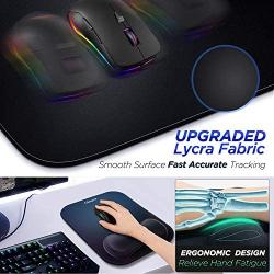 Gimars Large Smooth Superfine Fibre Memory Foam Ergonomic Mouse Pad Wrist Rest Support - Mousepad with Nonslip Base for Laptop, Computer, Gaming & Office