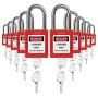 TRADESAFE Loto Locks – 10 Lockout Tagout Locks Keyed Differently – Lock Out Tag Out Padlocks Set– 2 Keys Per Lock – Red – Lockout Tagout Kit Refill – A USA Company