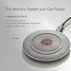 Moshi Otto Q Wireless Charger, Qi Certified, Textured Fabric, Fast-Charging 15W Max Compatible with iPhone 12 Mini/12 Pro/12 Pro Max/SE 2/11 Series, AirPods Pro, Galaxy/Note, Pixel (No AC Adapter)