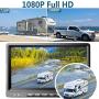 1080P Wireless Backup Camera with 9'' Large DVR Monitor for RV semi Box Truck Trailer Rear and Side View System Quad HD Camera 4 Split Screens Advanced Record IP69 Waterproof Avoid Blind spot A1 (64GB)