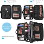 Relavel Makeup Bag Travel Makeup Train Case 13.8 inches Large Cosmetic Case Professional Portable Makeup Brush Holder Organizer and Storage with Adjustable Dividers and Shoulder Strap Black