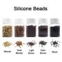 YESURPRISE 1000 Silicone Micro Link Rings 5mm Lined Beads for Hair Extensions Tool Dark Brown