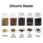 YESURPRISE 1000 Silicone Micro Link Rings 5mm Lined Beads for Hair Extensions Tool Dark Brown