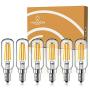 Dimmable E12 LED Bulb Set: 4 Watt, 3000K Warm White Lightbulbs - 40W Equivalent – Chandelier Light Bulbs – T6 Shape - 400 Lumen - UL Listed - Indoor or Outdoor LED Candelabra Bulb Set - 6 Pack