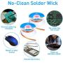 6 Pieces Solder Wicks No-Clean Solder Braided Wicks Desoldering Wicks, 1.5 meter Length (Blue, 0.1 Inch Width)