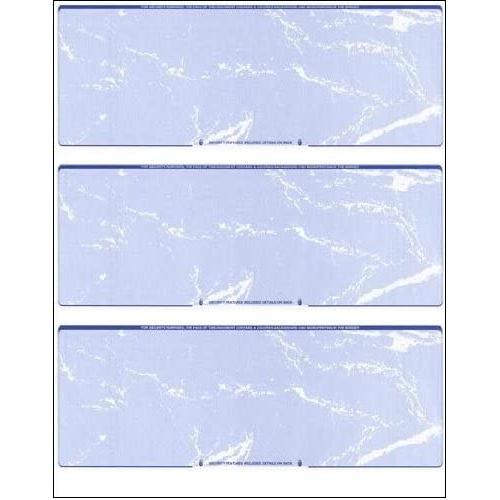 Business Voucher Checks Stock - Computer Laser Checks - 3 Checks Per Page, 100 Sheets/300 Checks, Blue Marble