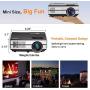 Mini Wifi Projector with Bluetooth 2800lumen LCD LED Android Projectors Portable HDMI USB VGA Audio for Home Theater Cinema Outdoor Movie Game Console,Airplay Miracast Wireless Cast iPad iPhone Tablet